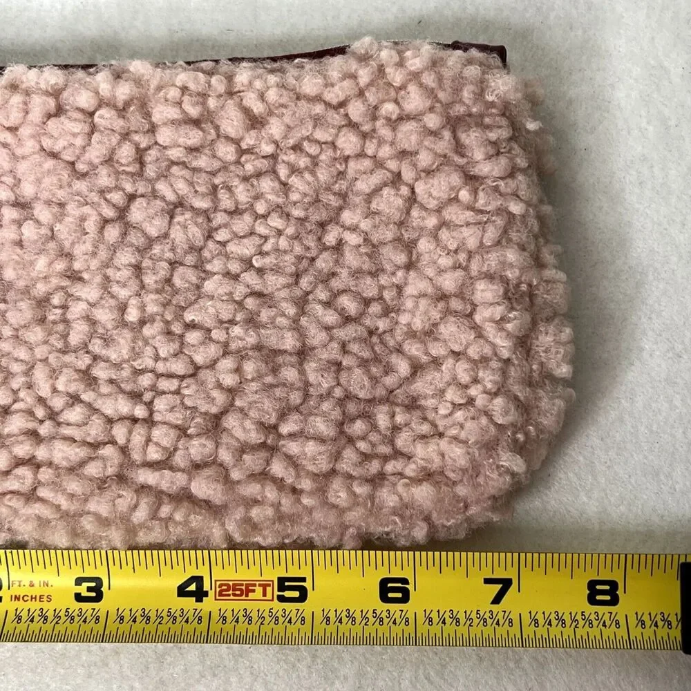 Pink Fuzzy Zip Makeup Bag